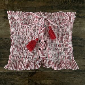 American Eagle Outfitters Red and White Striped Top